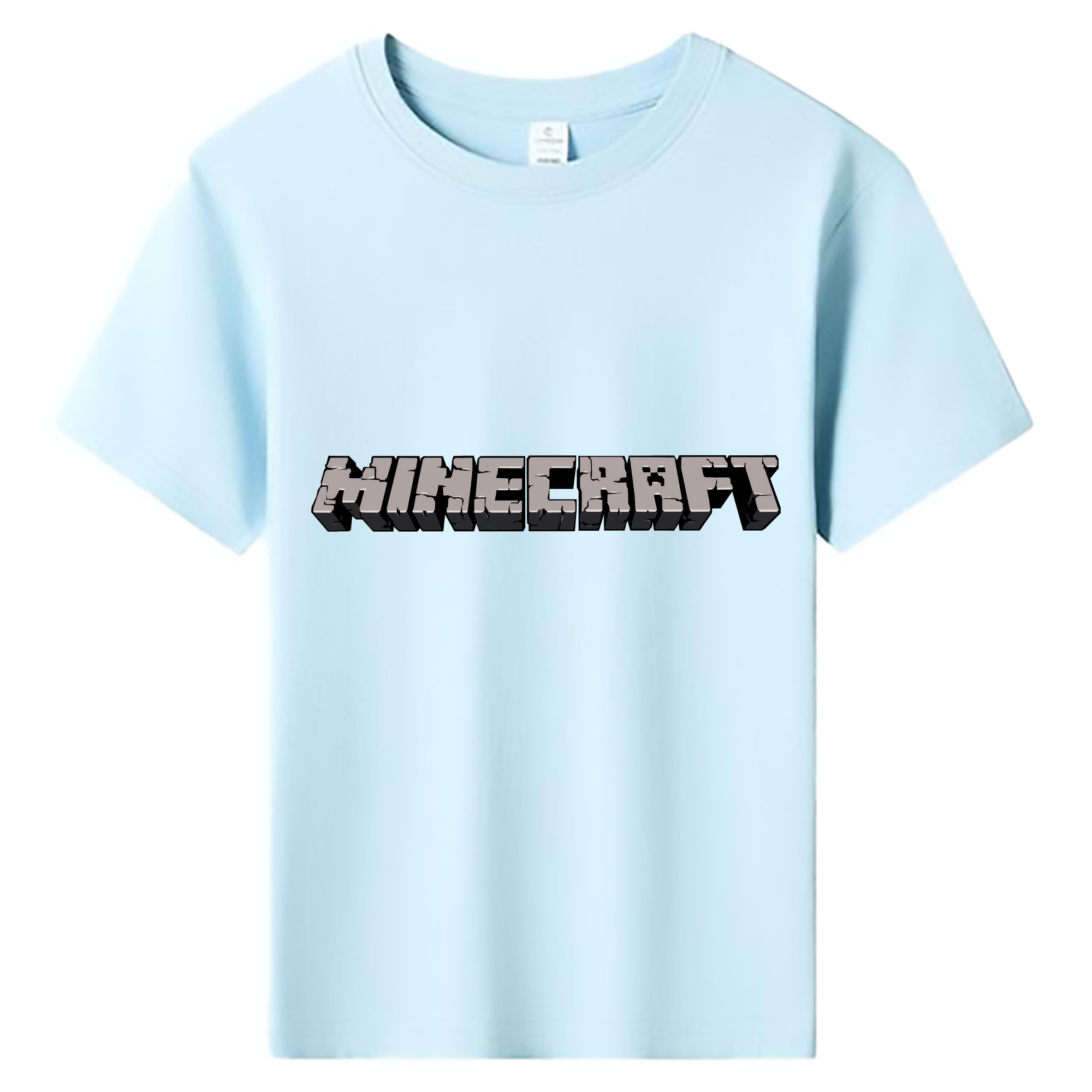 （画像用） マインクラフト ブロックの世界 Minecraft MC Block world 綿100％キッズTシャツ（フロントプリント）